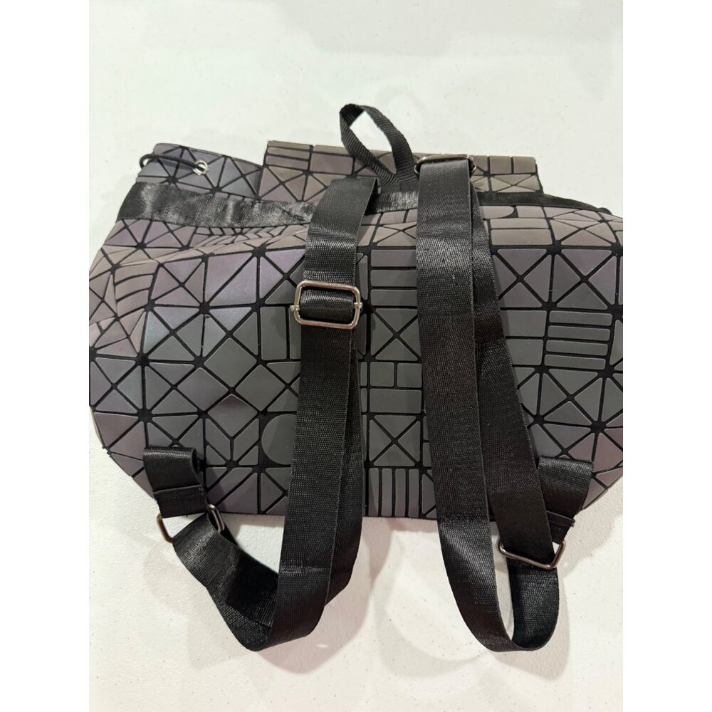 Geometric Pattern Iridescent Backpack With Adjust… - image 6